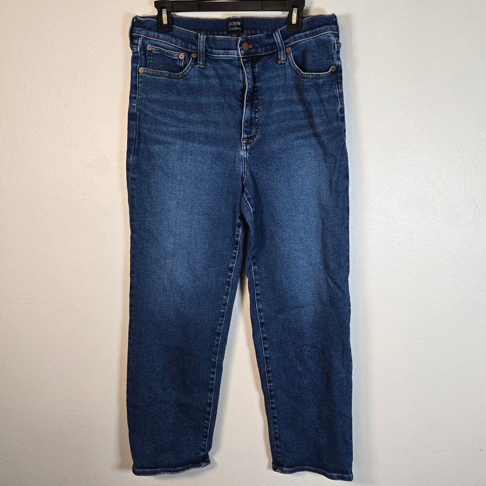 J Crew Stove Pipe Jeans Women's 31 Dark Straight Leg Classic Preppy Casual Boho